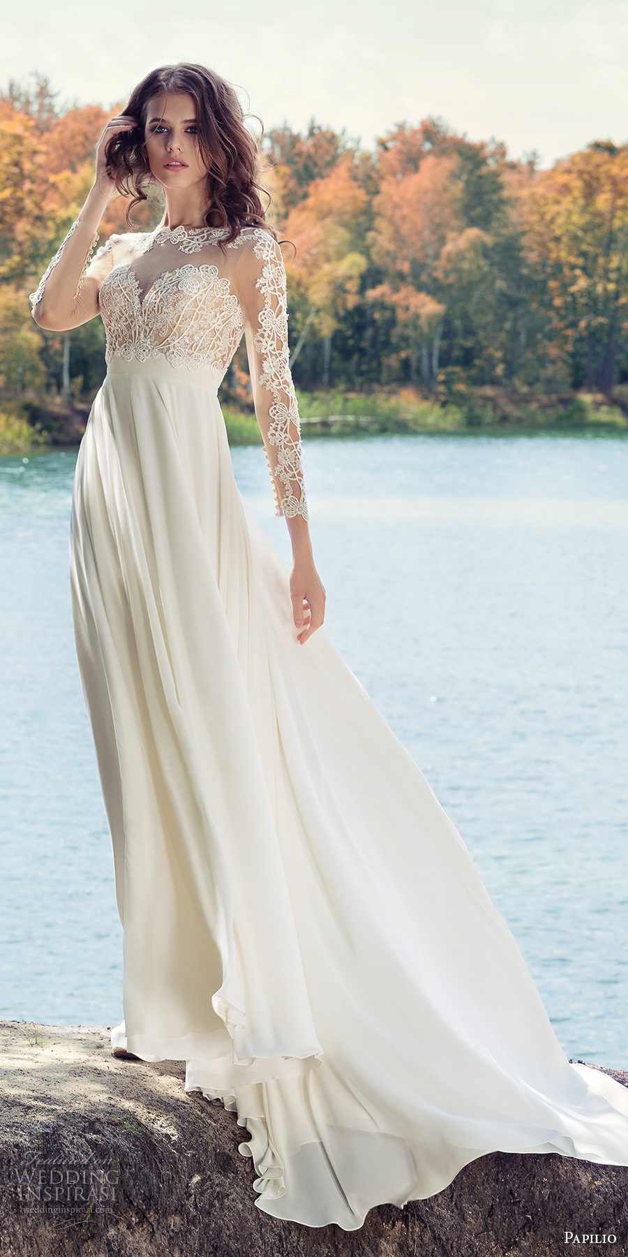 papilio 2017 bridal three quarter sleeves illusion boat sweetheart neckline heavily embellished bodice romantic modified a line wedding dress v back chapel train (fairywren) mv papilio 2017 bridal three quarter sleeves illusion boat sweetheart neckline heavily embellished bodice romantic modified a line wedding dress v back chapel train (fairywren) mv