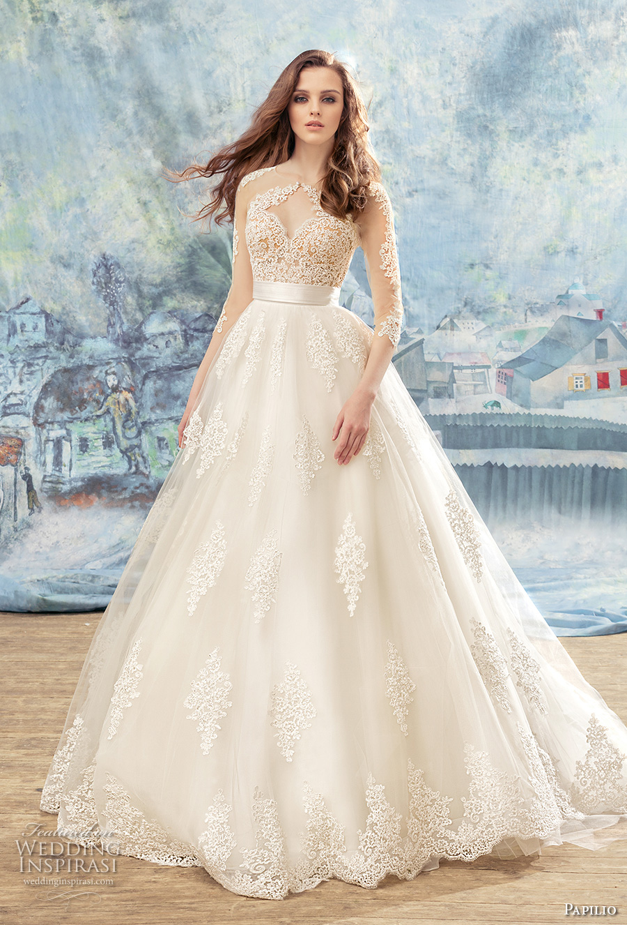 papilio 2017 bridal three quarter sleeves sheer jewel sweetheart heavily embellished bodice romantic princess a line wedding dress chapel train (blouse) mv papilio 2017 bridal three quarter sleeves sheer jewel sweetheart heavily embellished bodice romantic princess a line wedding dress chapel train (blouse) mv