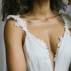 alexandra grecco fall 2017 bridal sleeveless lace straps sweetheart ruched bodice a line wedding dress (esme) zfv