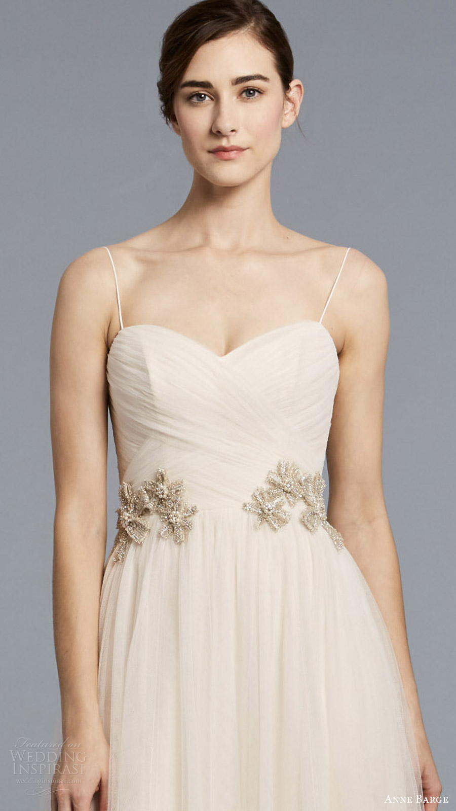 anne barge spring 2018 bridal sleeveless spaghetti straps sweetheart surplice ruched bodice a line wedding dress (birkin) zfv