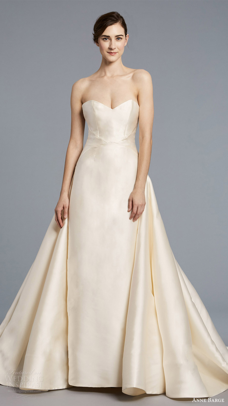 anne barge spring 2018 bridal strapless sweetheart seam bodice sheath wedding dress attached overskirt (radziwill) mv