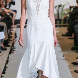 justin alexander spring 2018 bridal sleeveless illusion jewel sweetheart neckline heavily embellished bodice elegant high low fit and flare wedding dress chapel train (07) mv