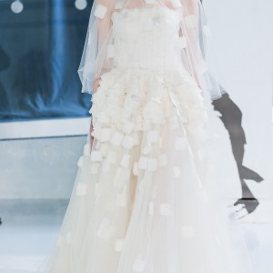 peter langner spring 2018 bridal high neck illusion capelet straight across neckline heavily embellished bodice romantic ball gown wedding dress chapel train (17) mv