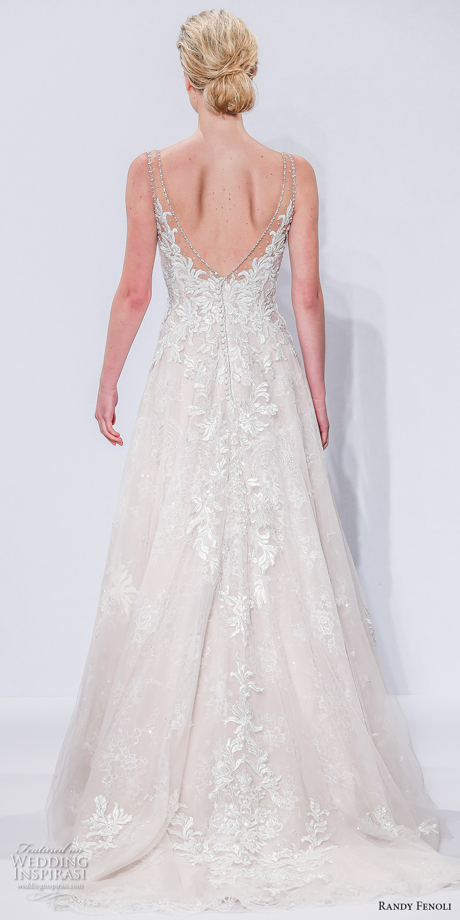 randy fenoli spring 2018 bridal sleeveless sheer strap v neck heavily embellished bodice tulle skirt elegant romantic a line wedding dress open v back sweep train (11) bv randy fenoli spring 2018 bridal sleeveless sheer strap v neck heavily embellished bodice tulle skirt elegant romantic a line wedding dress open v back sweep train (11) bv