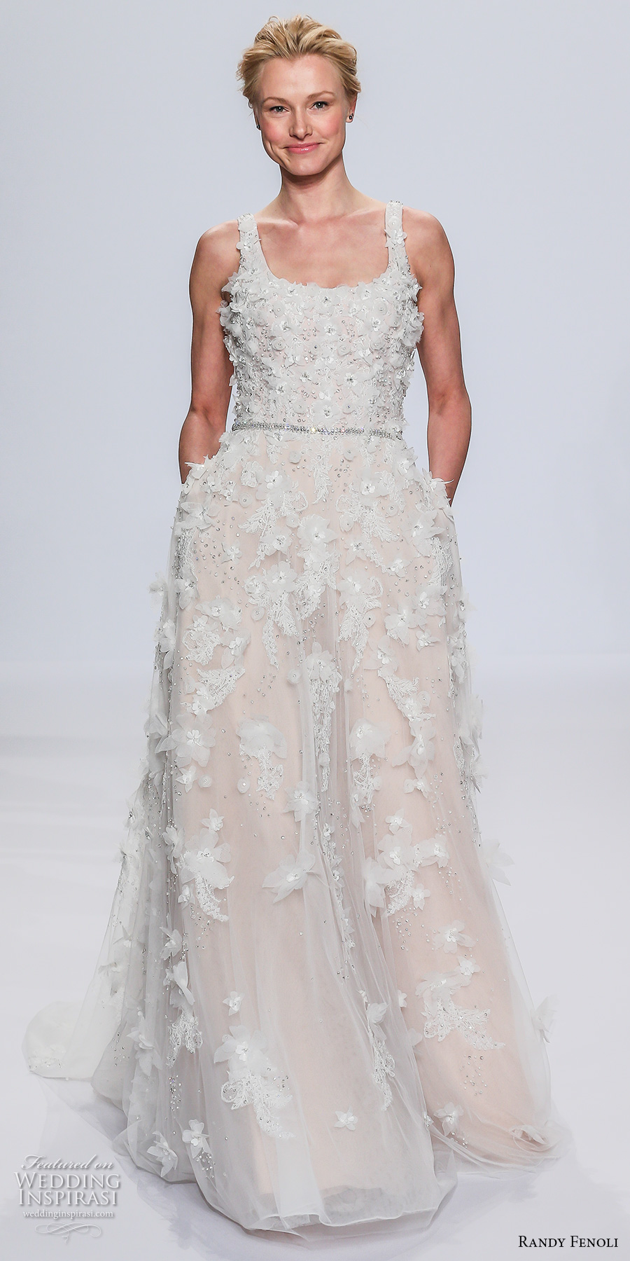 randy fenoli spring 2018 bridal sleeveless strap square neck full embellishment romantic elegant modified a line wedding dress with pockets open square back short train (02) mv randy fenoli spring 2018 bridal sleeveless strap square neck full embellishment romantic elegant modified a line wedding dress with pockets open square back short train (02) mv