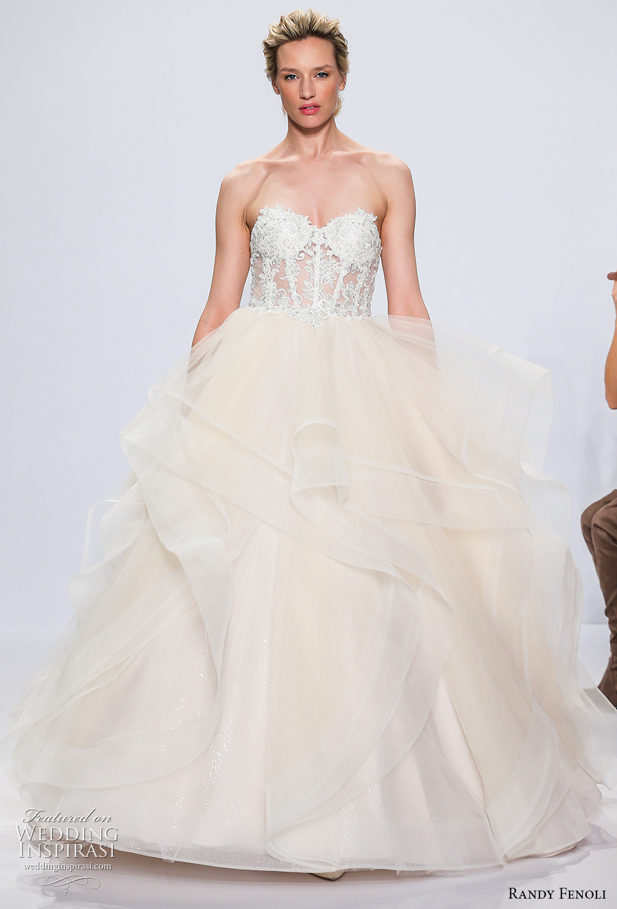 randy fenoli spring 2018 bridal strapless sweetheart neckline bustier layered skirt princess ball gown wedding dress chapel train (14) mv randy fenoli spring 2018 bridal strapless sweetheart neckline bustier layered skirt princess ball gown wedding dress chapel train (14) mv