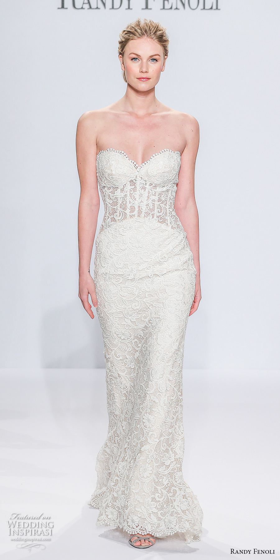 randy fenoli spring 2018 bridal strapless sweetheart neckline full embellishment busiter elegant sexy sheath wedding dress sweep train (05) mv