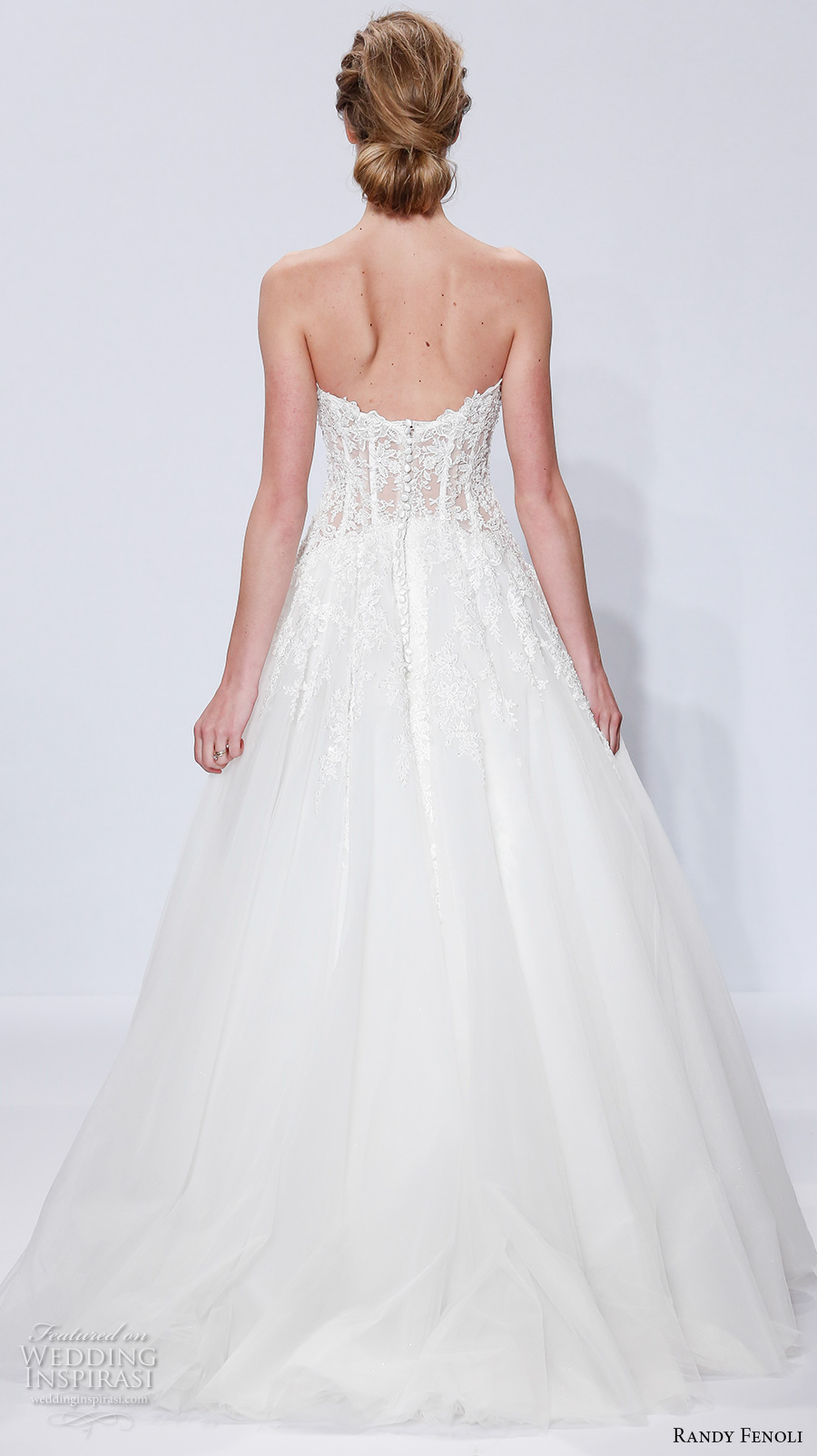 randy fenoli spring 2018 bridal strapless sweetheart neckline heavily embellished bodice busiter romantic sexy a  line wedding dress sweep train (19) bv