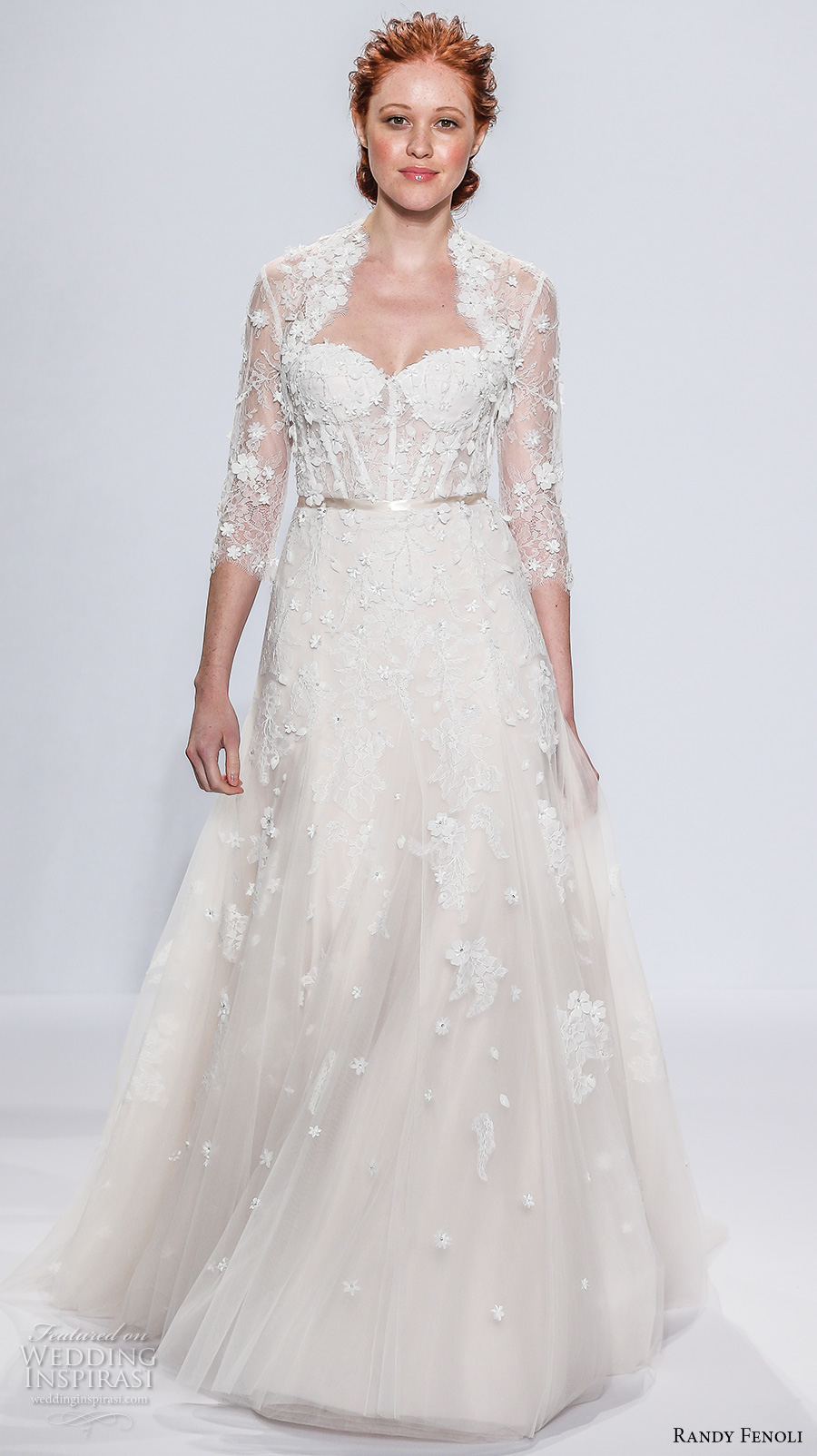 randy fenoli spring 2018 bridal three quarter sleeves halter neck bolero sweetheart neckline heavily embellished bodice bustier elegant romantic a line wedding dress sweep train (07) mv randy fenoli spring 2018 bridal three quarter sleeves halter neck bolero sweetheart neckline heavily embellished bodice bustier elegant romantic a line wedding dress sweep train (07) mv