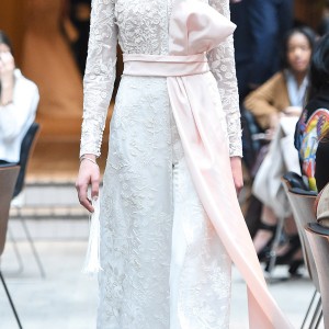 sachin babi spring 2018 bridal long sleeves embroidered bridal coat pants pink sash (13) mv
