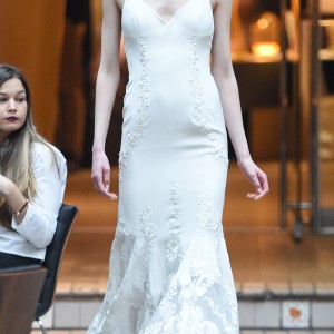sachin babi spring 2018 bridal sleeveless thin straps sweetheart applique trumpet wedding dress (2) mv