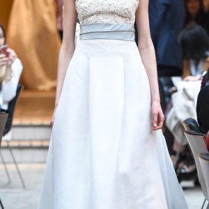 sachin babi spring 2018 bridal strapless straight across lace bodice sash a line wedding dress (5) mv romantic