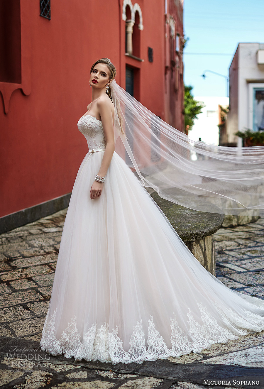 victoria soprano 2017 bridal strapless sweetheart neckline heavily embellished bodice beautiful romantic a  line wedding dress chapel train (9) sdv