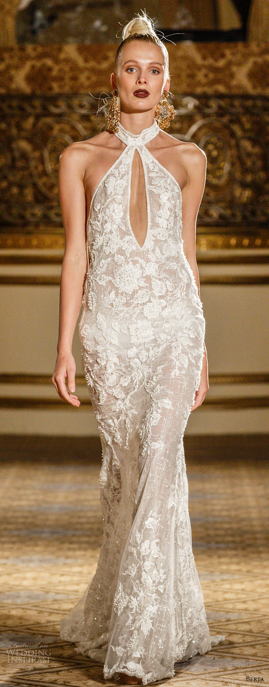 berta spring 2018 bridal sleeveless halter neck keyhole bodice full embellishment sexy elegant fit and flare wedding dress open back chapel train (04) mv berta spring 2018 bridal sleeveless halter neck keyhole bodice full embellishment sexy elegant fit and flare wedding dress open back chapel train (04) mv