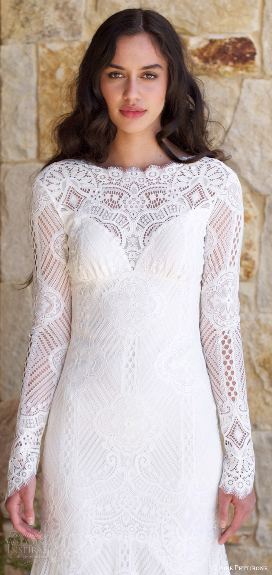 claire pettibone spring 2018 bridal long bell bateau neck lace trumpet wedding dress (shenandoah) zv keyhole back long train boho romantic claire pettibone spring 2018 bridal long bell bateau neck lace trumpet wedding dress (shenandoah) zv keyhole back long train boho romantic