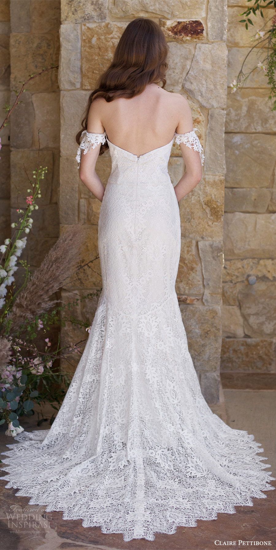claire pettibone spring 2018 bridal off shoulder sweetheart lace mermaid wedding dress (bordeaux) bv train boho romantic claire pettibone spring 2018 bridal off shoulder sweetheart lace mermaid wedding dress (bordeaux) bv train boho romantic