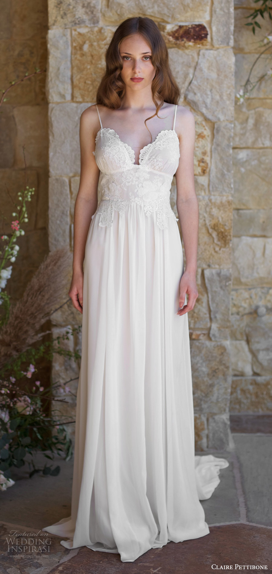 claire pettibone spring 2018 bridal sleeveless thin straps sweetheart lace bodice a line wedding dress (zinfandel) mv low back train boho romantic claire pettibone spring 2018 bridal sleeveless thin straps sweetheart lace bodice a line wedding dress (zinfandel) mv low back train boho romantic