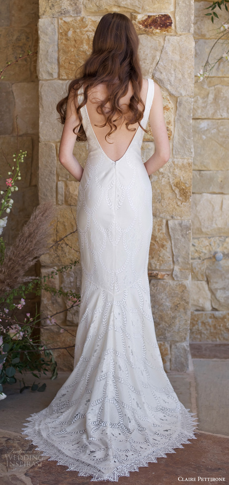 claire pettibone spring 2018 bridal sleeveless v neck thick straps lace mermaid wedidng dress (toscana) bv boho romantic short train claire pettibone spring 2018 bridal sleeveless v neck thick straps lace mermaid wedidng dress (toscana) bv boho romantic short train