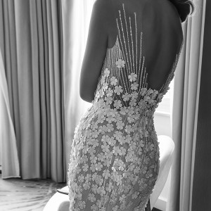 elihav sasson spring 2018 bridal sleeveless illusion jewel neck sweetheart fully embellished sheath wedding dress (vj 010) bv glam elegant chapel train