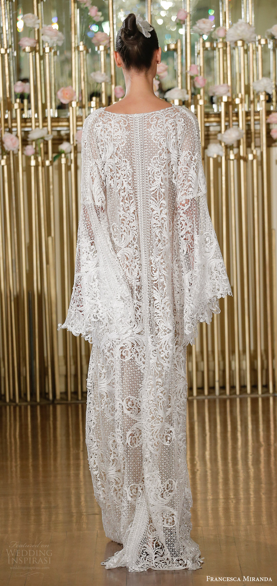 francesca miranda spring 2018 bridal long sleeves beaded lace v neck kaftan caftan wedding dress(tabatha) bv bohemian