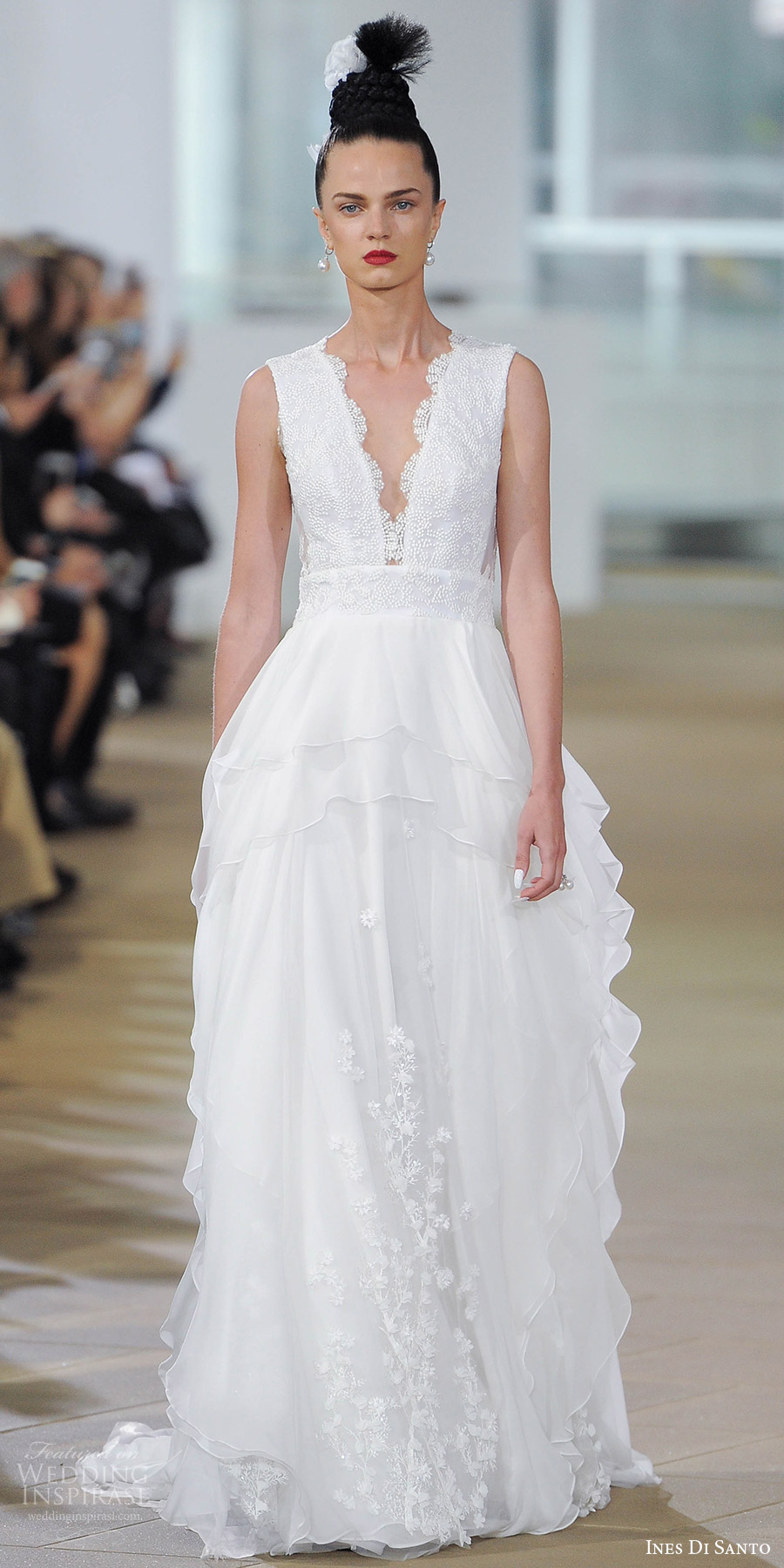 ines di santo spring 2018 bridal sleeveless deep vneckl lace a line wedding dress layered skirt (maci) mv boho romantic ines di santo spring 2018 bridal sleeveless deep vneckl lace a line wedding dress layered skirt (maci) mv boho romantic