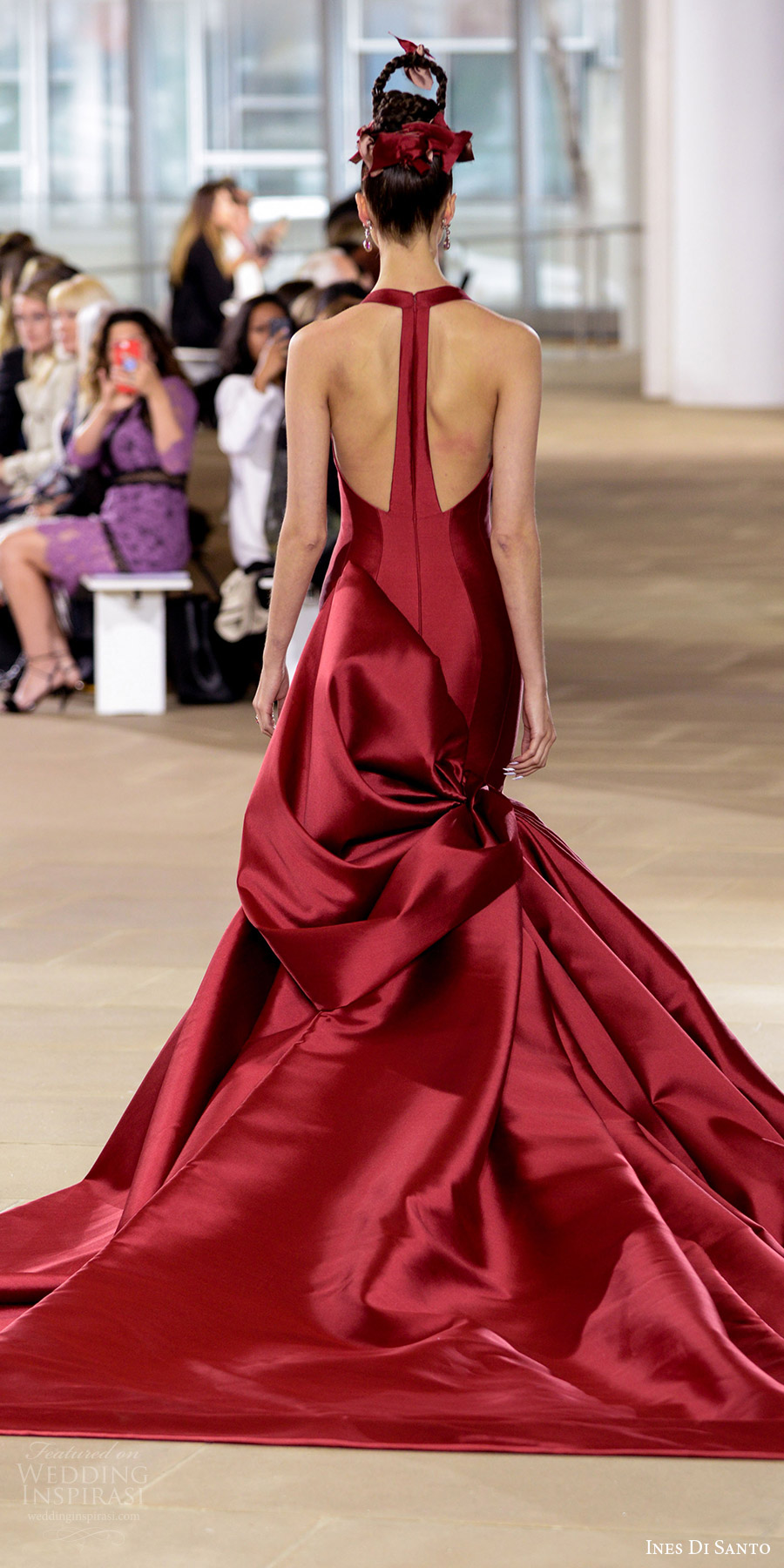 ines di santo spring 2018 bridal sleeveless halter neck corset bodice mermaid wedding dress (easton) bv red color modern bow back ines di santo spring 2018 bridal sleeveless halter neck corset bodice mermaid wedding dress (easton) bv red color modern bow back