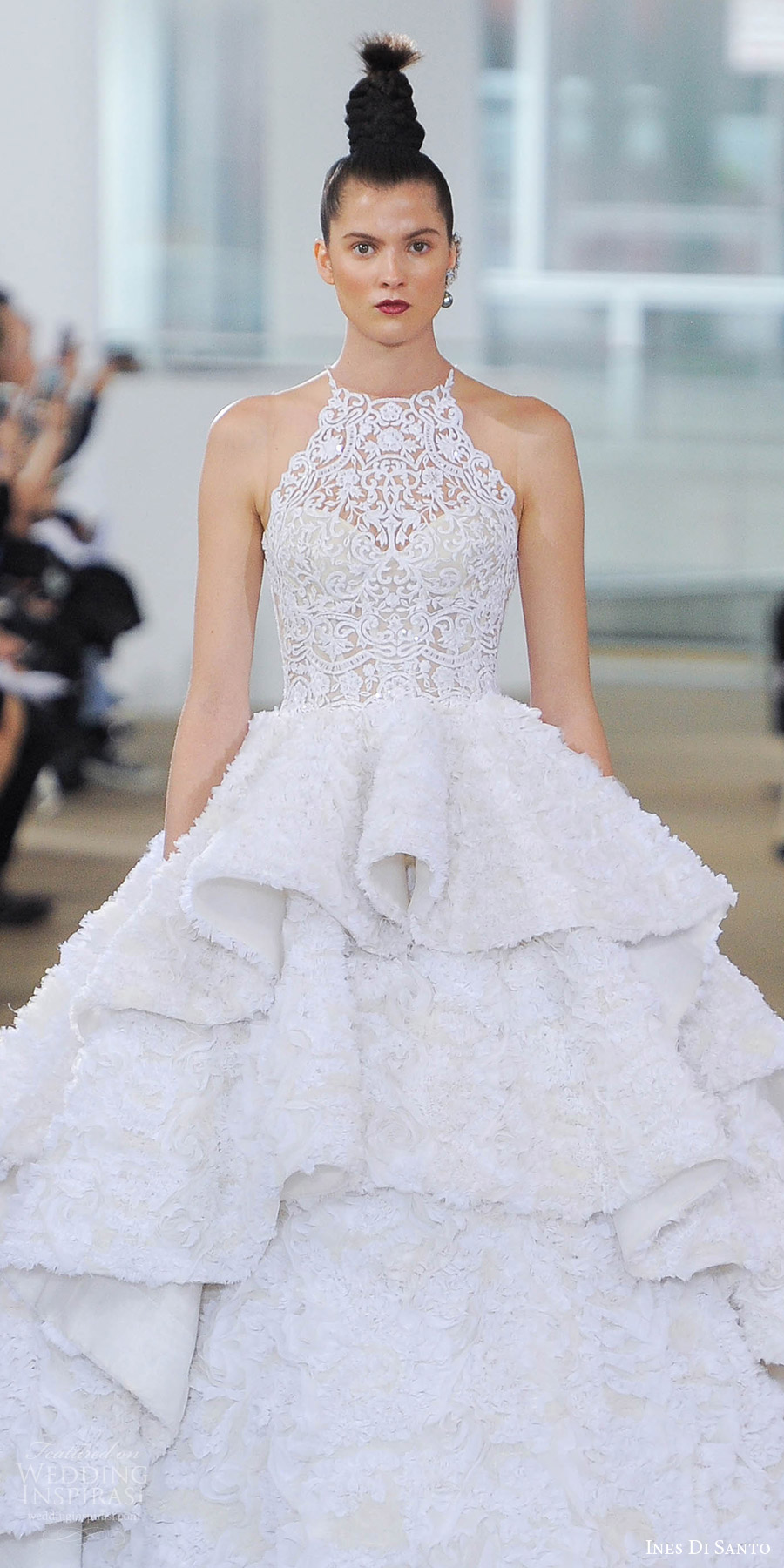 ines di santo spring 2018 bridal sleeveless illusion halter neck ball gown wedding dress (kensington) zv ruffle tier skirt romantic ines di santo spring 2018 bridal sleeveless illusion halter neck ball gown wedding dress (kensington) zv ruffle tier skirt romantic