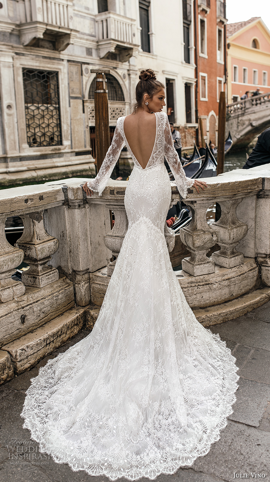 julie vino spring 2018 bridal long sleeves deep plunging v neck full embellishment lace elegant sexy fit and flare wedding dress open v back chapel train (04) bv julie vino spring 2018 bridal long sleeves deep plunging v neck full embellishment lace elegant sexy fit and flare wedding dress open v back chapel train (04) bv