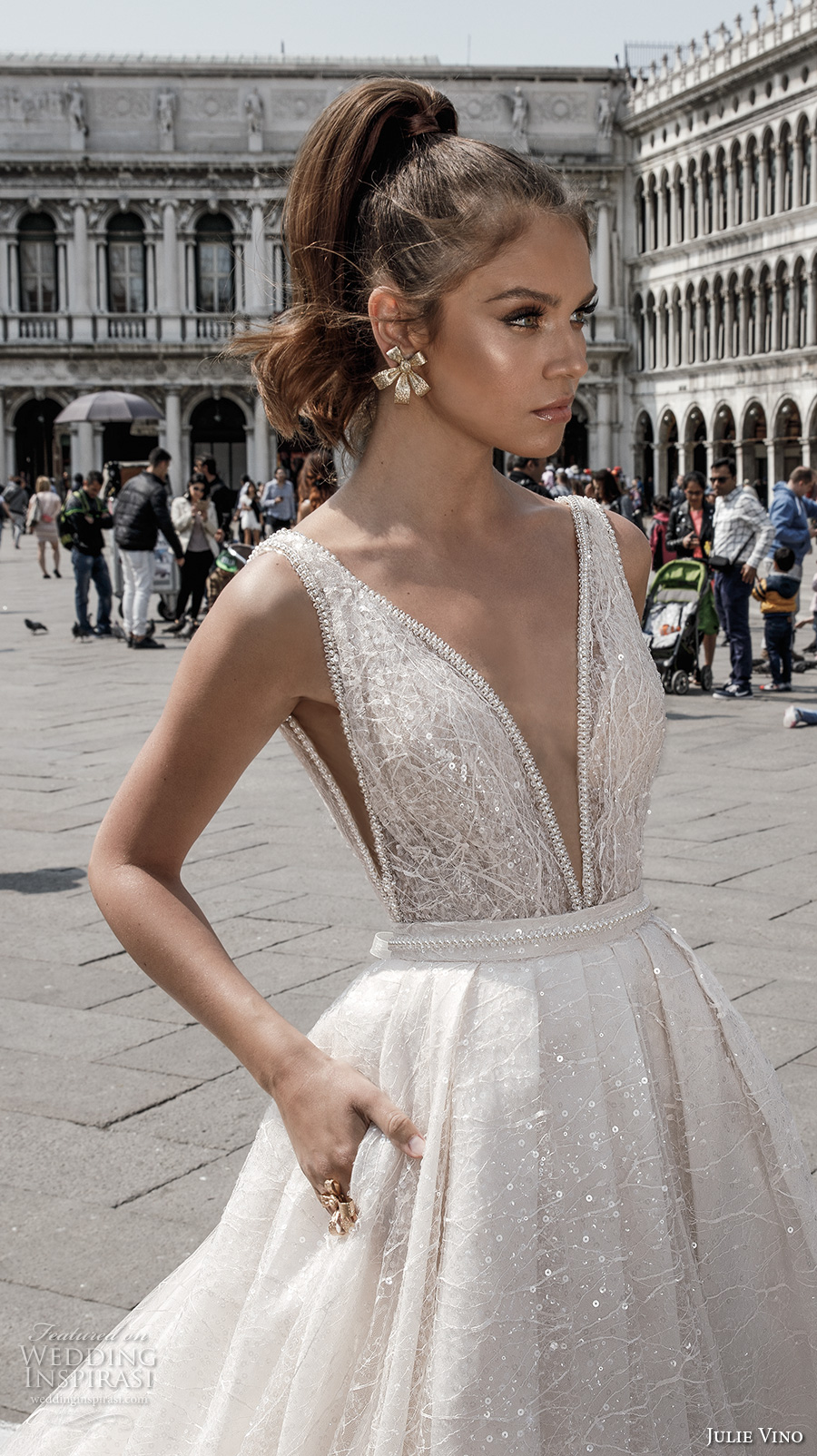 julie vino spring 2018 bridal sleeveless deep plunging v neck full embellishment romantic sexy a line wedding dress open v back royal train (05) zv julie vino spring 2018 bridal sleeveless deep plunging v neck full embellishment romantic sexy a line wedding dress open v back royal train (05) zv