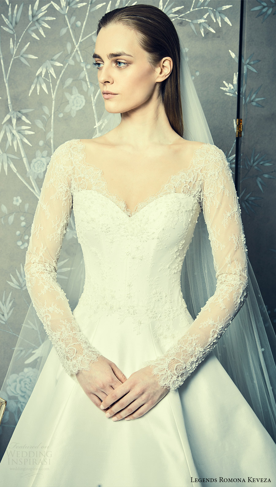 legends romona keveza spring 2018 bridal illusion long sleeves sheer neck sweetheart a line ball gown wedding dress (l8133) zfv romantic elegant