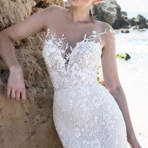 limor rosen 2018 bridal strapless sweetheart neckline full embellishment lace elegant romantic fit and flare wedding dress open back short train (lucia) zv