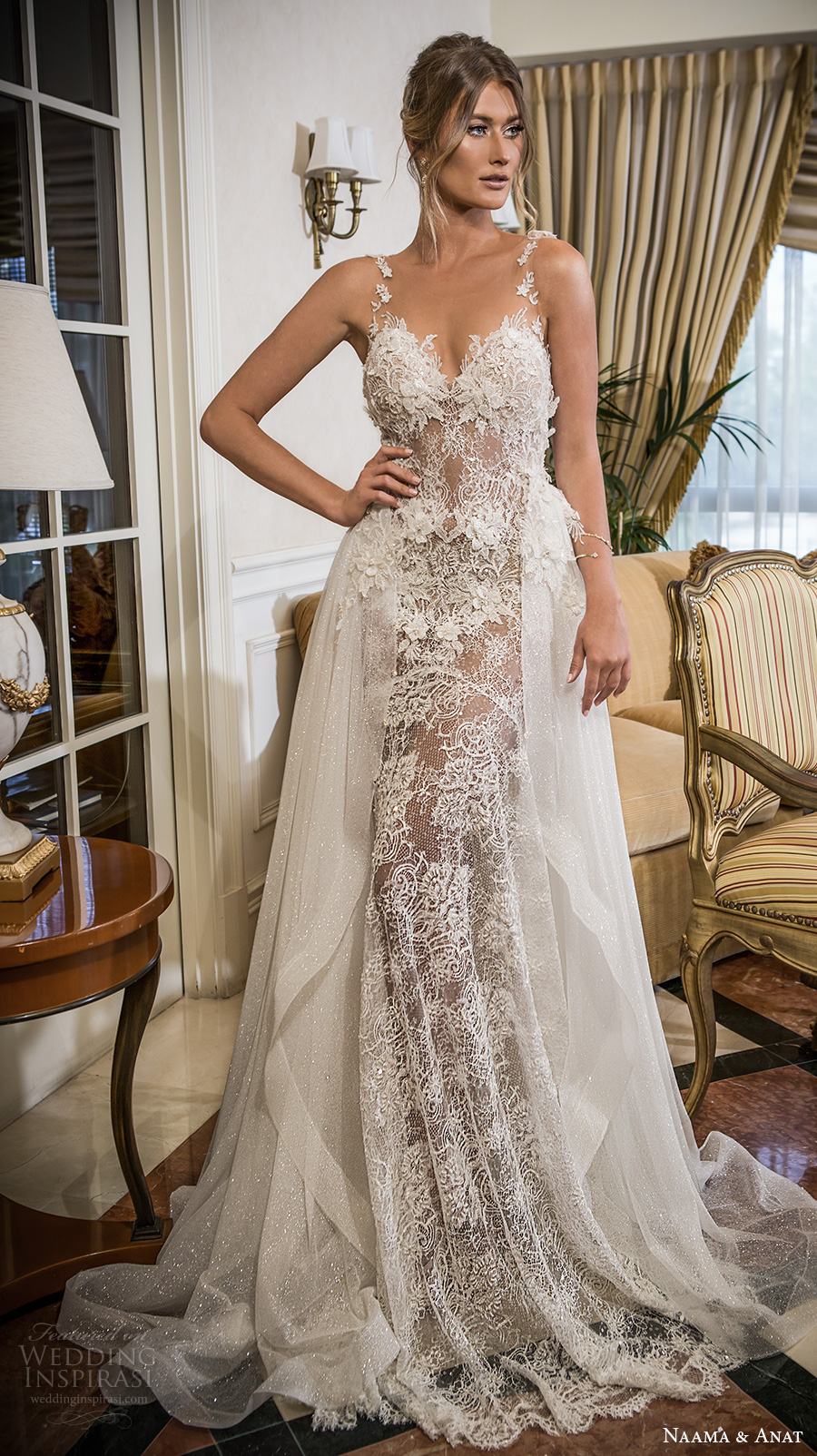 thin lace wedding dress