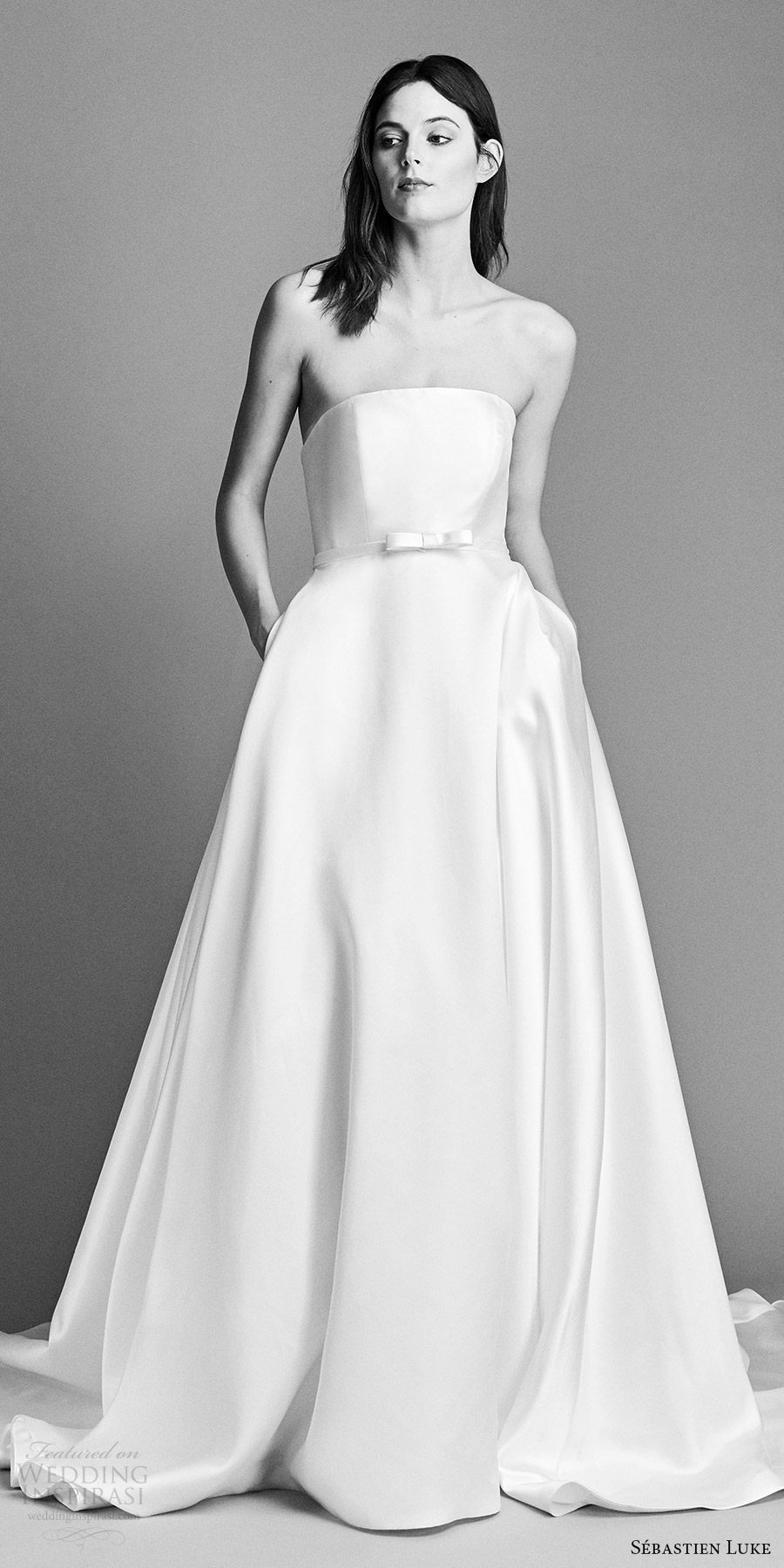 sebastien luke spring 2018 bridal strapless a line wedding dress (18b21) mv cathedral train modern