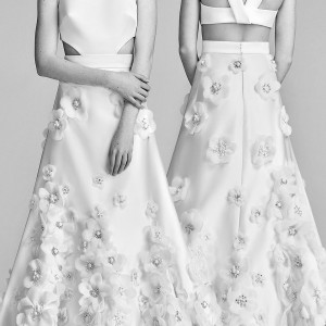 viktor and rolf spring 2018 bridal sleeveless jewel neck embellished skirt a line wedding dress (18) side cutouts mv bv modern