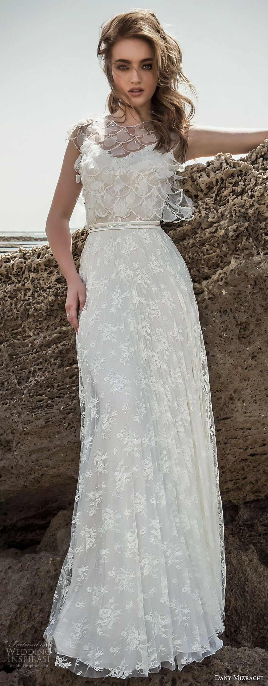 dany mizrachi 2018 bridal cap sleeves illusion jewel v neck full embellishment elegant column wedding dress (19) mv