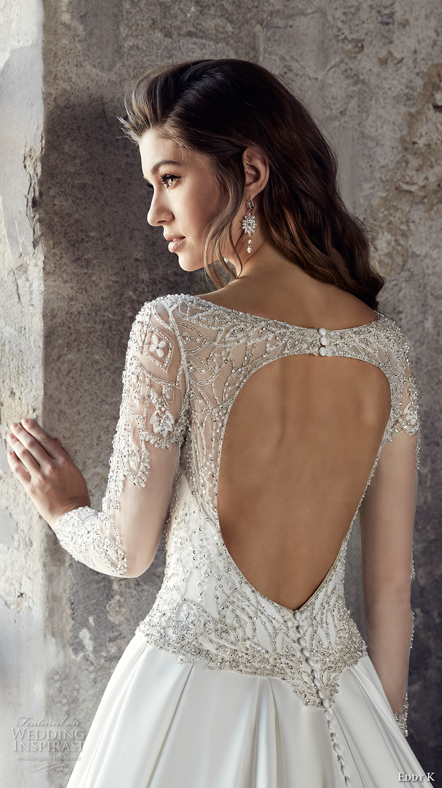 eddy k 2018 bridal long sleeves illusion scoop sweetheart neckline heavily embellished bodice satin skirt glamorous a line wedding dress keyhole back chapel train (ct196) zbv eddy k 2018 bridal long sleeves illusion scoop sweetheart neckline heavily embellished bodice satin skirt glamorous a line wedding dress keyhole back chapel train (ct196) zbv