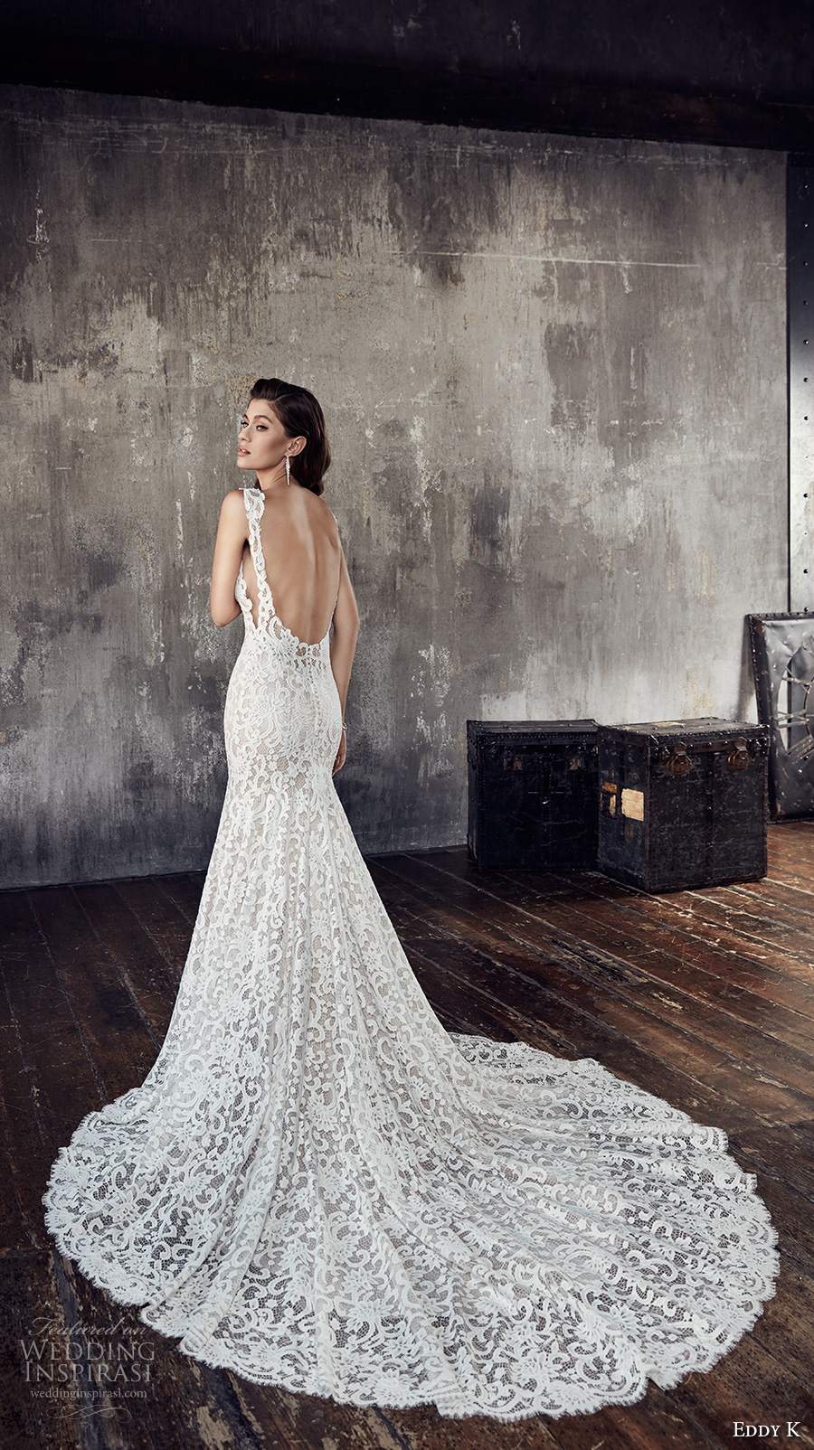 eddy k 2018 bridal sleeveless embroidered strap sweetheart neckline full embellishment elegant lace fit and flare wedding dress open scoop back chapel train (ct190) bv eddy k 2018 bridal sleeveless embroidered strap sweetheart neckline full embellishment elegant lace fit and flare wedding dress open scoop back chapel train (ct190) bv