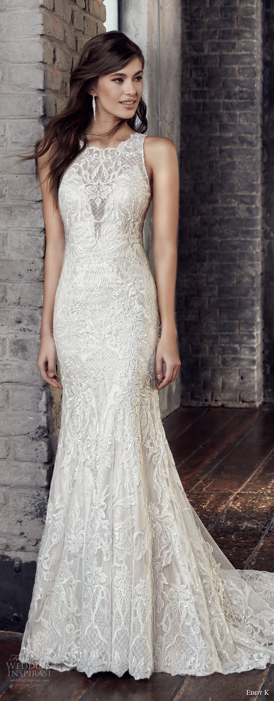 eddy k 2018 bridal sleeveless jewel neck full embellishment elegant fit and flare wedding dress covered lace back chapel train (206) mv eddy k 2018 bridal sleeveless jewel neck full embellishment elegant fit and flare wedding dress covered lace back chapel train (206) mv