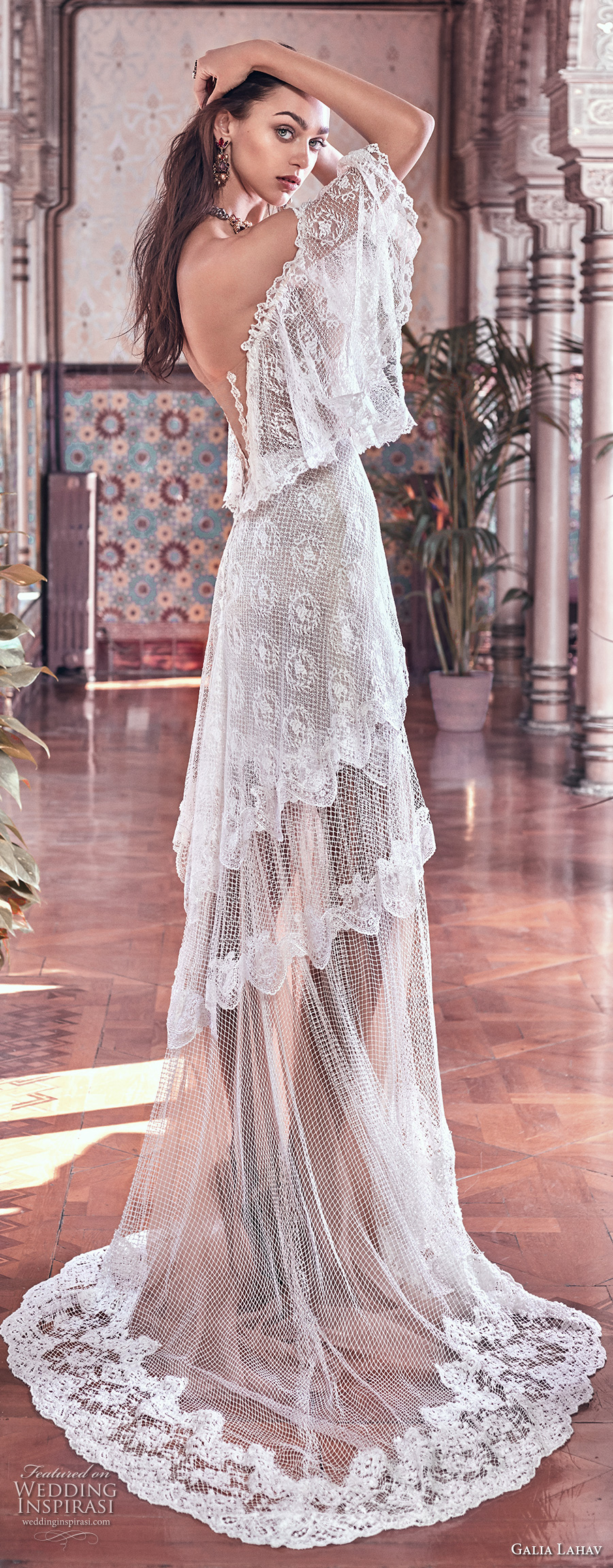 galia lahav spring 2018 bridal off the shoulder angel sleeves sweetheart neckline full embellishment capelet vintage a  line wedding dress sweep train (lizzy) sdv