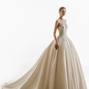 jillian 2018 bridal cap sleeves illusion bateau sweetheart neckline heavily embellished bodice princess ball gown wedding dress keyhole back chapel train (09) mv