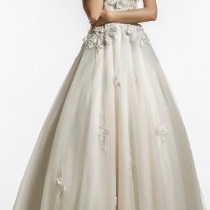 jillian 2018 bridal sleeveless illusion jewel sweetheart neckline heavily embellished bodice romantic a  line wedding dress sheer button back chapel train (11) mv