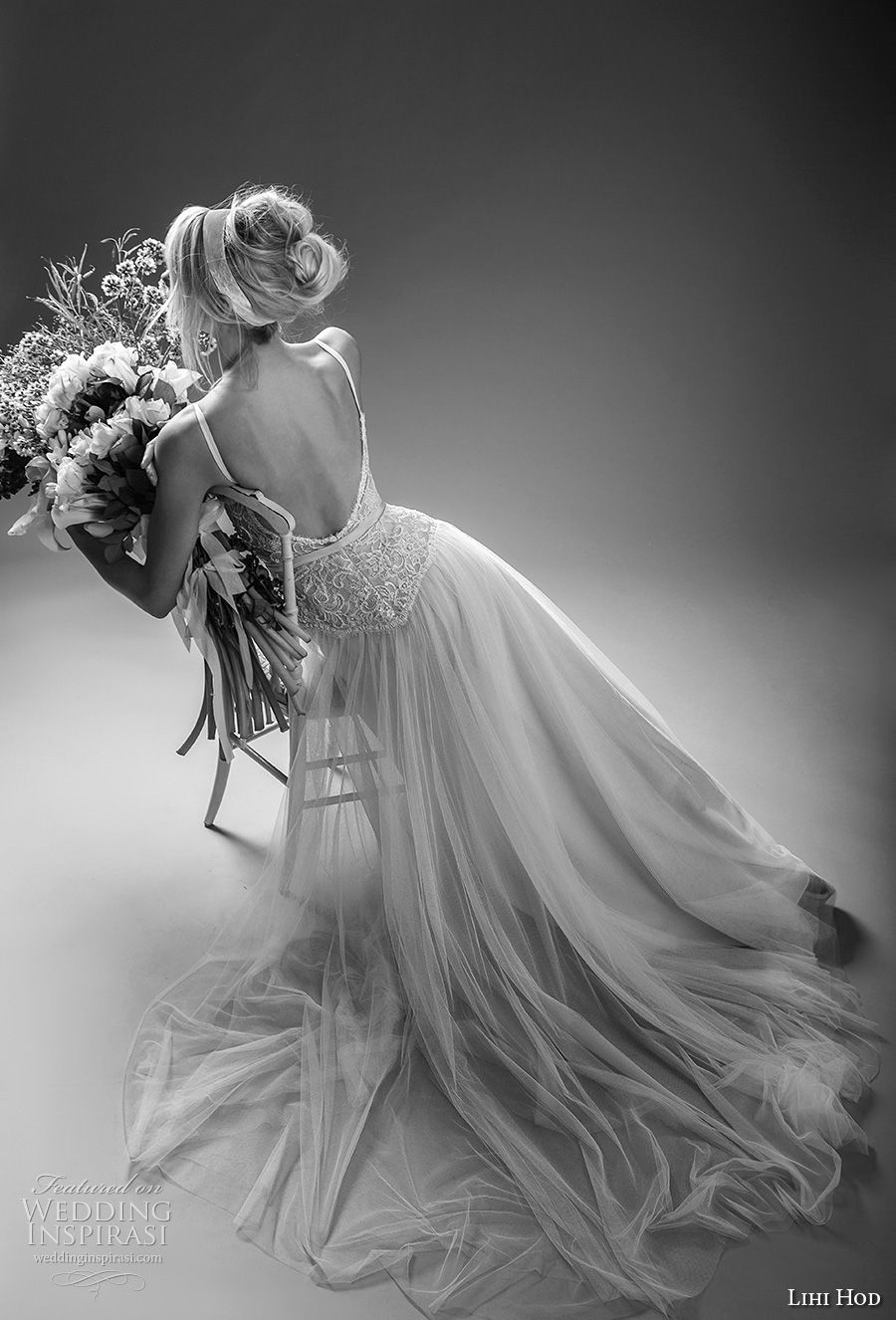 lihi hod bridal 2017 double spaghetti strap sweetheart neckline heavily embellished bodice tulle skirt romantic a  line wedding dress open back sweep train (iris) bv