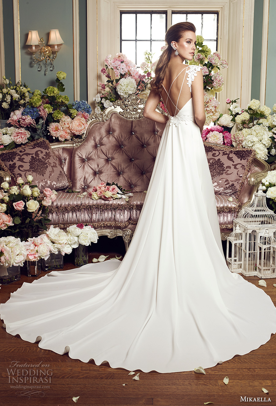 mikaella fall 2017 bridal cap sleeves sheer bateau sweetheart neckline simple clean elegant a line wedding dress open strap back chapel train (2160) bv mikaella fall 2017 bridal cap sleeves sheer bateau sweetheart neckline simple clean elegant a line wedding dress open strap back chapel train (2160) bv
