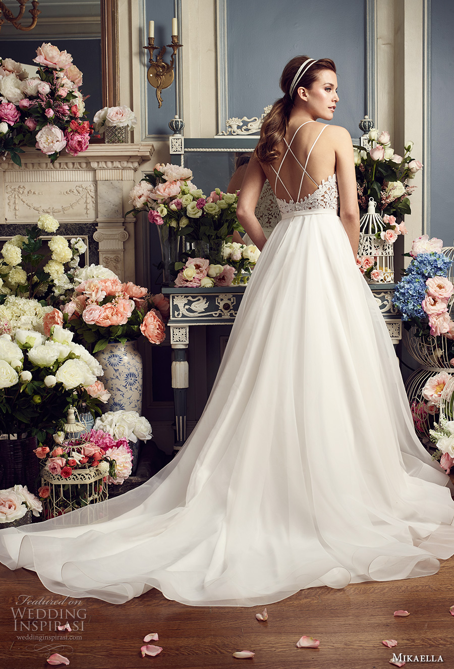 mikaella fall 2017 bridal double thin strap sweetheart neckline heavily embellished bodice romantic a line wedding dress strap back chapel train (2158) bv mikaella fall 2017 bridal double thin strap sweetheart neckline heavily embellished bodice romantic a line wedding dress strap back chapel train (2158) bv