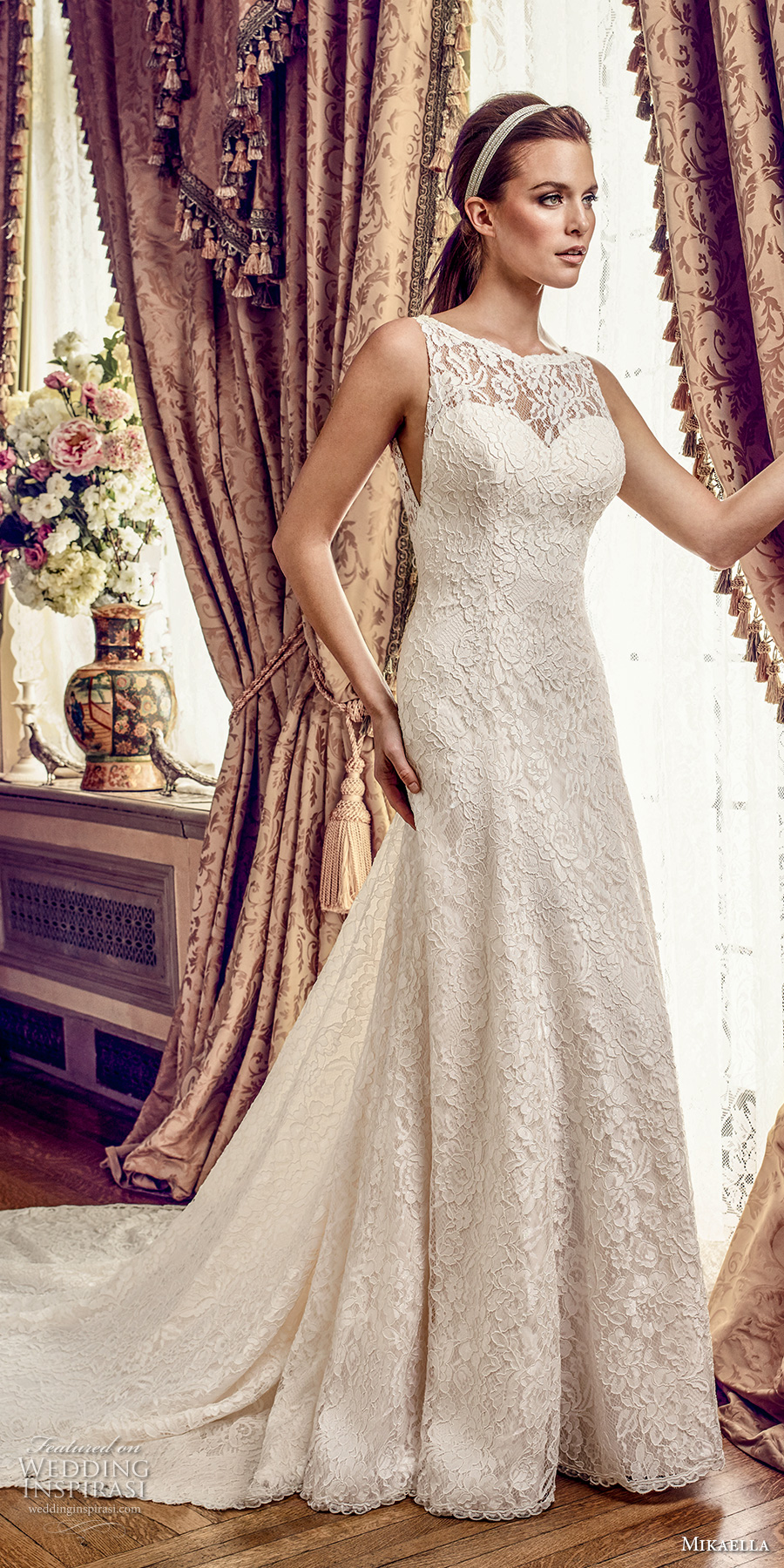mikaella fall 2017 bridal sleeveless illusion bateau sweetheart neckline full embellishment drop waist elegant a line wedding dress open square back chapel train (2161) mv mikaella fall 2017 bridal sleeveless illusion bateau sweetheart neckline full embellishment drop waist elegant a line wedding dress open square back chapel train (2161) mv