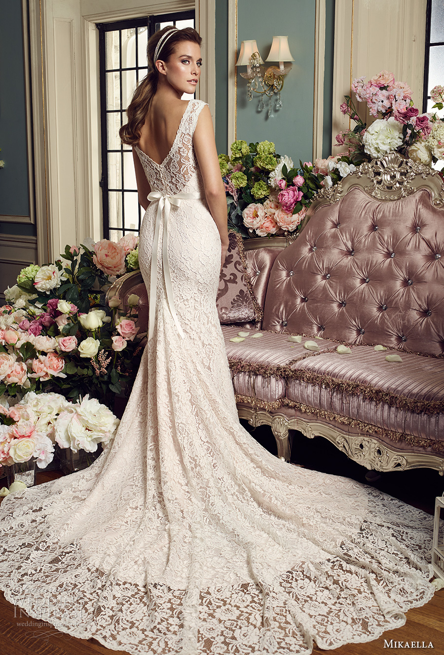 mikaella fall 2017 bridal sleeveless illusion bateau sweetheart neckline full embellishment elegant fit and flare wedding dress v back chapel train (2157) bv mikaella fall 2017 bridal sleeveless illusion bateau sweetheart neckline full embellishment elegant fit and flare wedding dress v back chapel train (2157) bv
