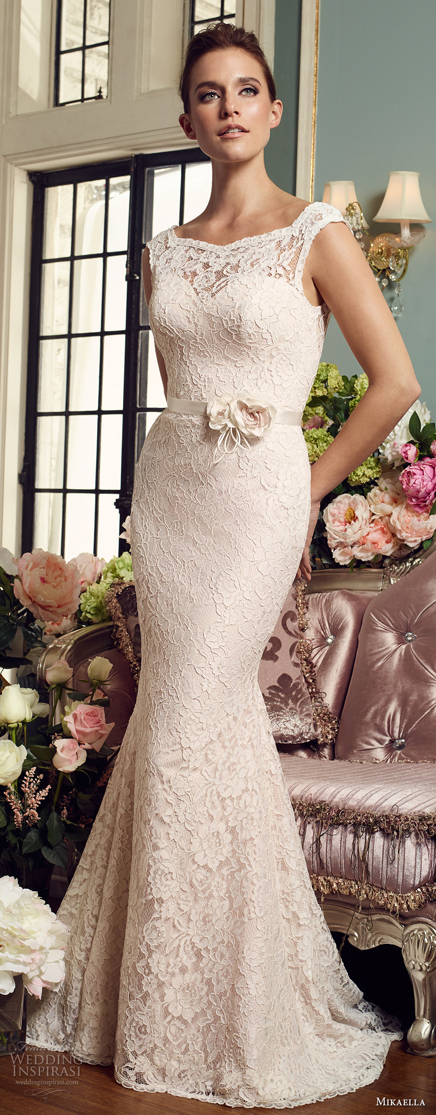 mikaella fall 2017 bridal sleeveless illusion bateau sweetheart neckline full embellishment elegant fit and flare wedding dress v back chapel train (2157) mv mikaella fall 2017 bridal sleeveless illusion bateau sweetheart neckline full embellishment elegant fit and flare wedding dress v back chapel train (2157) mv
