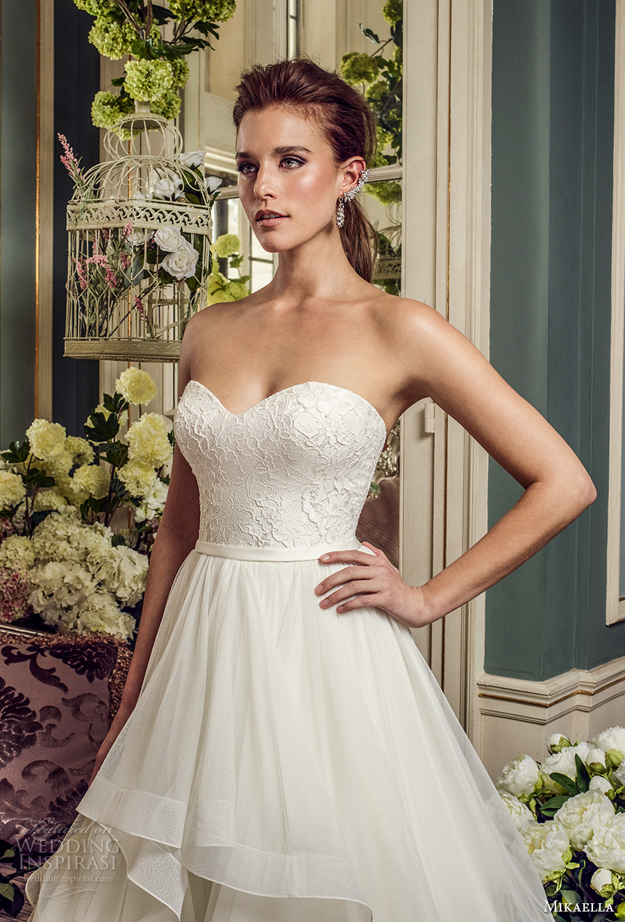mikaella fall 2017 bridal strapless sweetheart neckline heavily embellished bodice layered skirt romantic a line wedding dress chapel train (2168) zv mikaella fall 2017 bridal strapless sweetheart neckline heavily embellished bodice layered skirt romantic a line wedding dress chapel train (2168) zv