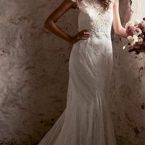 anna campbell 2018 bridal cap sleeves illusion boat sweetheart neckline full embellishment elegant trumpet wedding dress open v back chapel train (17) mv