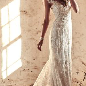 anna campbell 2018 bridal cap sleeves v neck full embellishment elegant sheath wedding dress open v back sweep train (18) mv